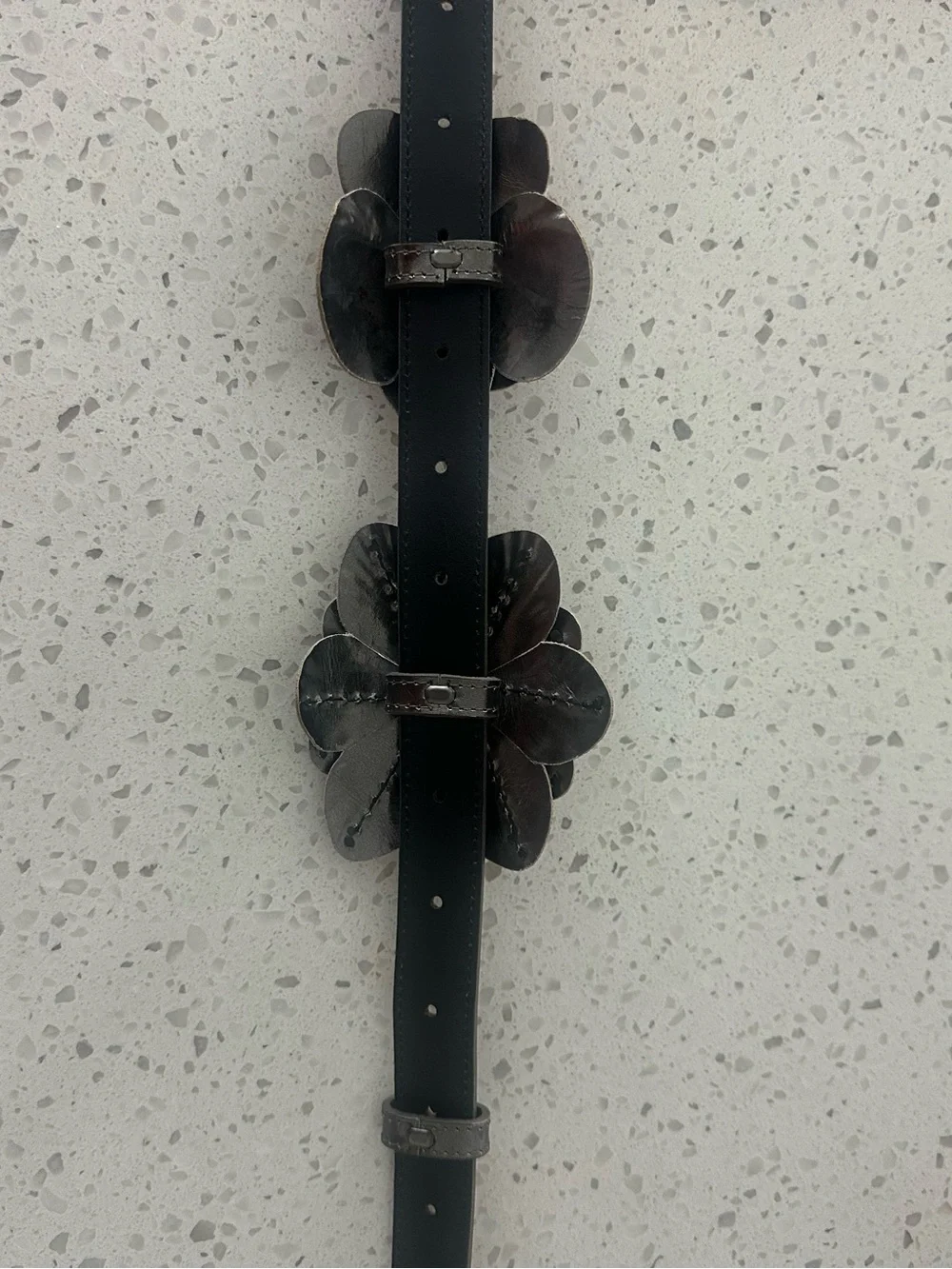 Anne Fontaine Amelie Belt early 2000s Pewter Metalic